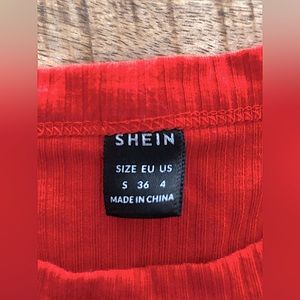 Shein red crop top